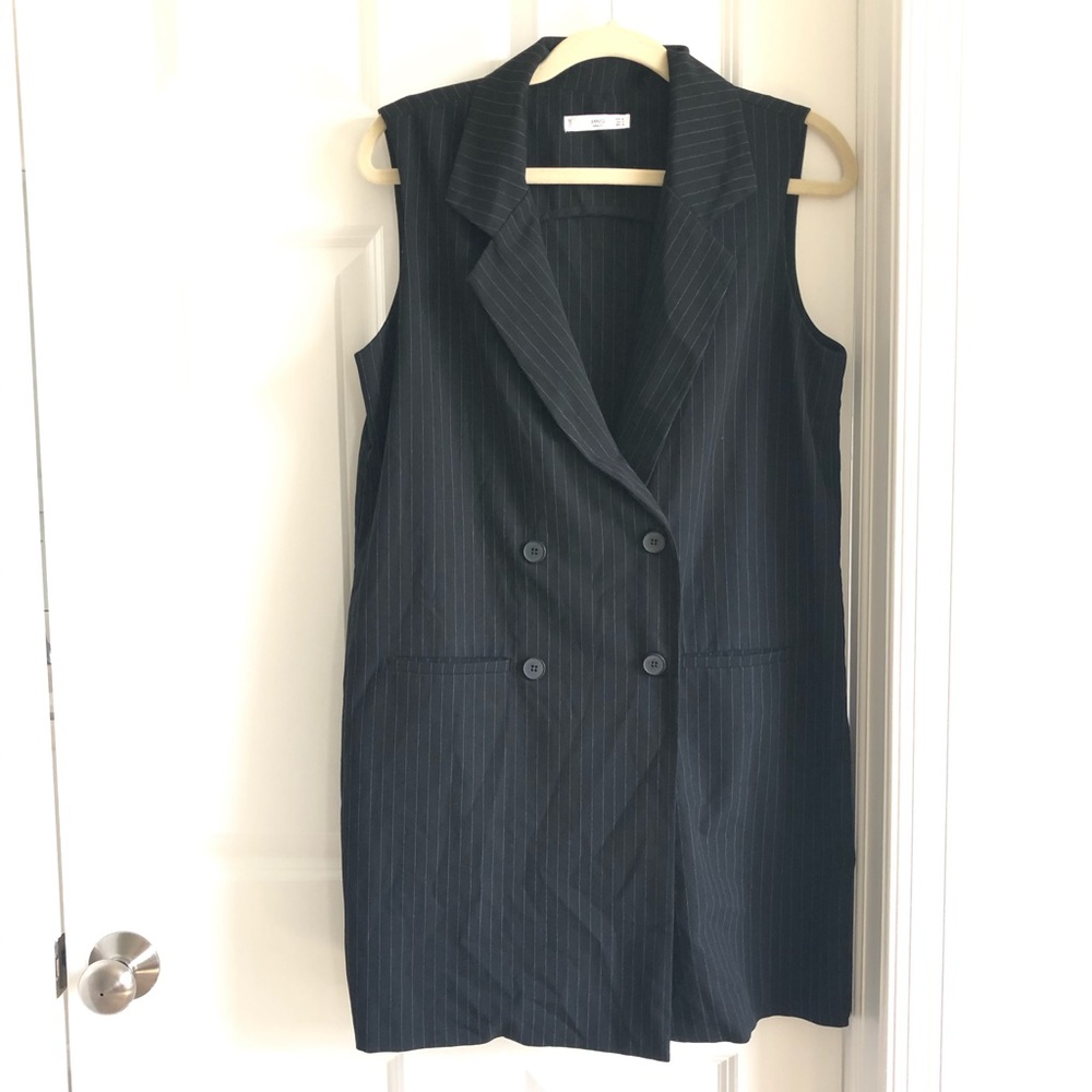 Mango striped long vest